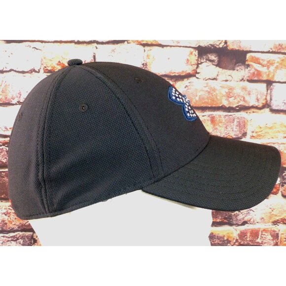 Under Armour Black Baseball Cap With American Flag Logo & Embroidered Red Text M - Picture 2 of 10